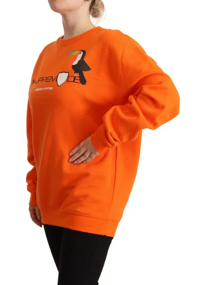 Philippe Model Orange Printed Long Sleeves Pullover Sweater In Orange