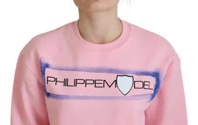 Philippe Model Pink Printed Long Sleeves Pullover Sweater In Pink