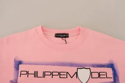 Philippe Model Pink Printed Long Sleeves Pullover Sweater In Pink