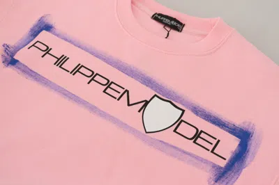 Philippe Model Pink Printed Long Sleeves Pullover Sweater In Pink