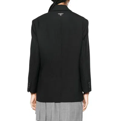 Prada Black Virgin Wool Blazer In Black