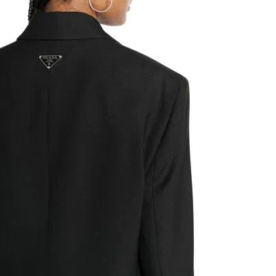 Prada Black Virgin Wool Blazer In Black