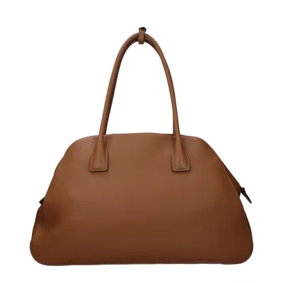 Prada Brown Leather Shoulder Bag In Brown