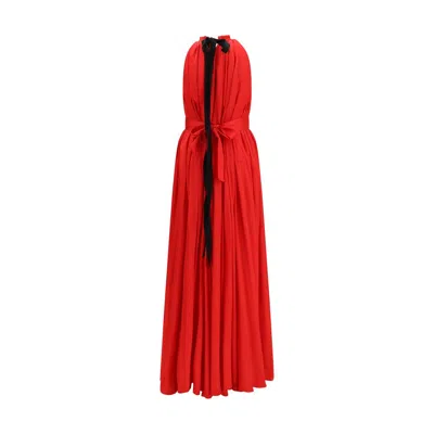 Sa Su Phi Multicolor Polyester Long Dress In Red