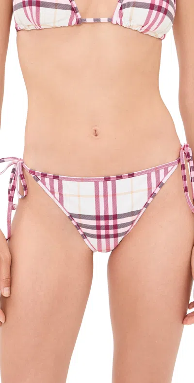 Burberry Sadie Checkered Bikini Bottoms Aubergine Purple In Multi