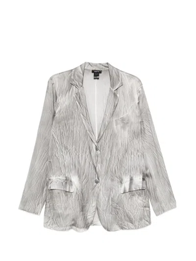 Avant Toi Grey Solid Notched Lapel Blazer In Grey