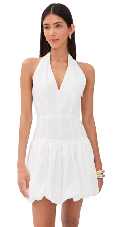 Simkhai Brooke Cotton Halter Mini Dress In White