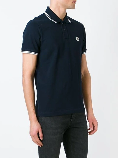 Shop Moncler Classic Polo Shirt In Blue