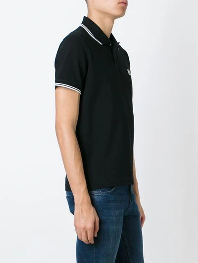 Shop Moncler Classic Polo Shirt In Black
