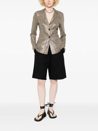 Siyu Tallis Patterned Button-fastening Blazer In Gray