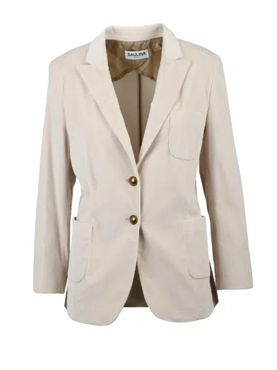 Saulina Adelaide Single-breasted Blazer In Neutral