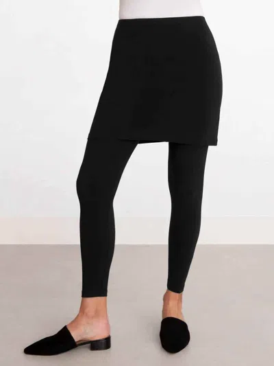 Sympli Solid Mini Skirt In Black In Black