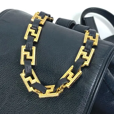 Pre-owned Versace Black Leather Backpack ()