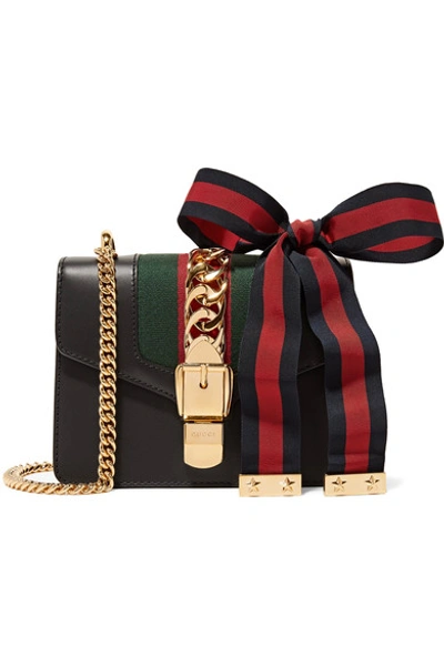 Gucci Sylvie Mini Chain-embellished Leather Shoulder Bag