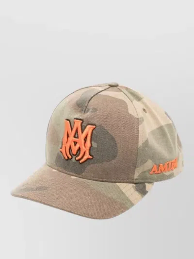 Amiri Camo Pattern Hat Adjustable Back Strap In Brown