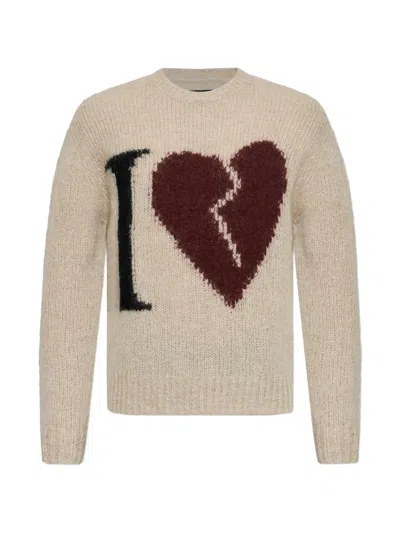 Allsaints Broken-heart Sweater In Brown