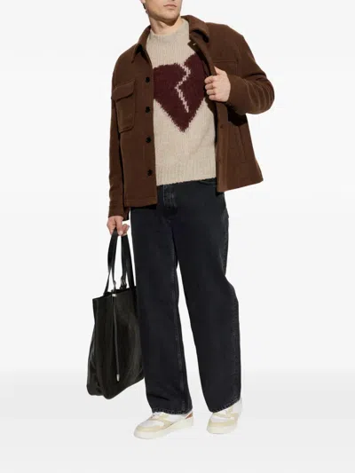 Allsaints Broken-heart Sweater In Brown