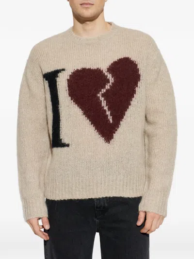 Allsaints Broken-heart Sweater In Brown