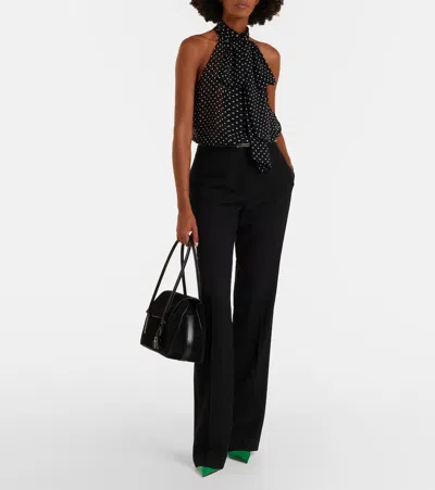 Tom Ford Medium Eclipse Suede Shoulder Bag In Black