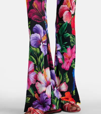 Dolce & Gabbana Floral Flared Pants In Multi