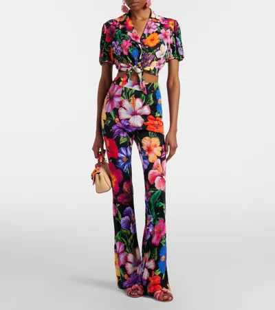 Dolce & Gabbana Floral Flared Pants In Multi
