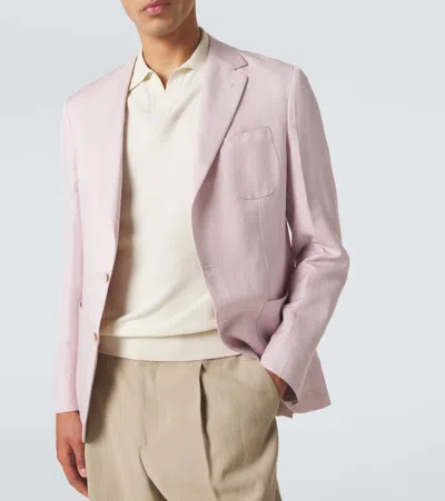 Canali Cotton And Silk-blend Polo Shirt In Neutral