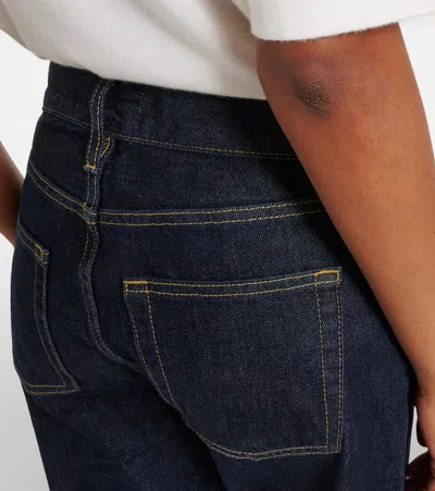 Frame Womens Rinse The Hang Five-pockets Straight-leg Mid-rise Denim Jeans In Blue