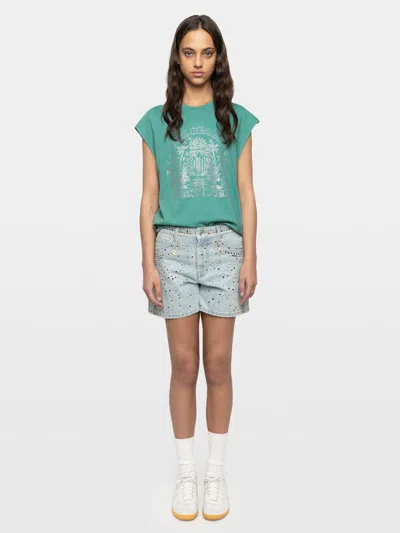 Zadig & Voltaire Womens Borneo Cloe Graphic-print Cotton T-shirt In Multi