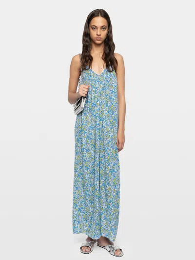 Zadig & Voltaire Womens Pear Ristym Printed Woven Maxi Dress In Blue