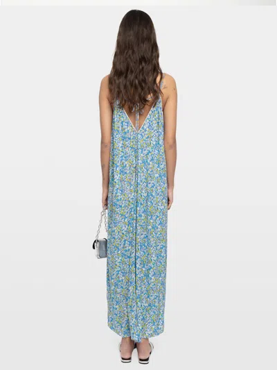 Zadig & Voltaire Womens Pear Ristym Printed Woven Maxi Dress In Blue