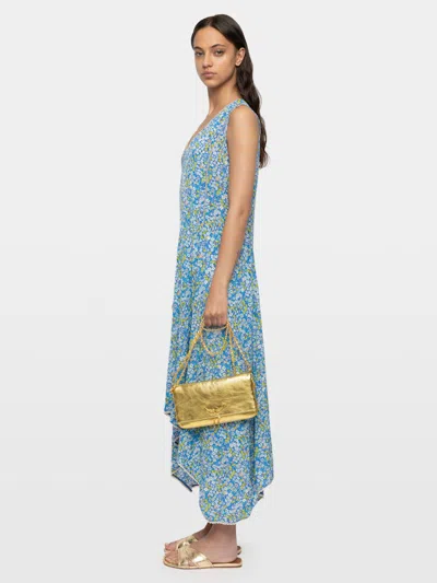 Zadig & Voltaire Womens Pear Rerol Floral-print Woven Midi Dress Xs In Blue
