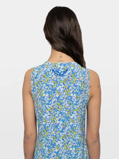 Zadig & Voltaire Womens Pear Rerol Floral-print Woven Midi Dress Xs In Blue
