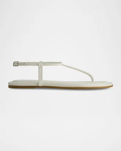 Bernardo Hercu Leather Ankle-strap Flat Sandals In White