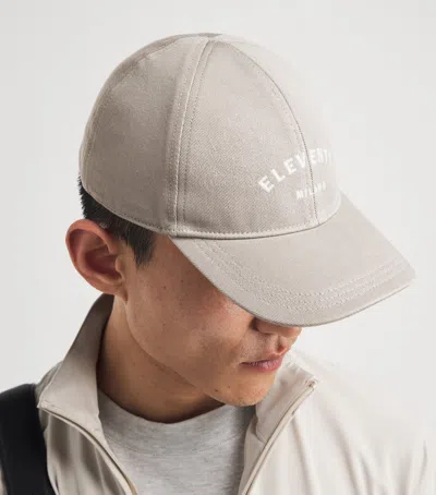Eleventy Cotton Logo Baseball Cap In Brown
