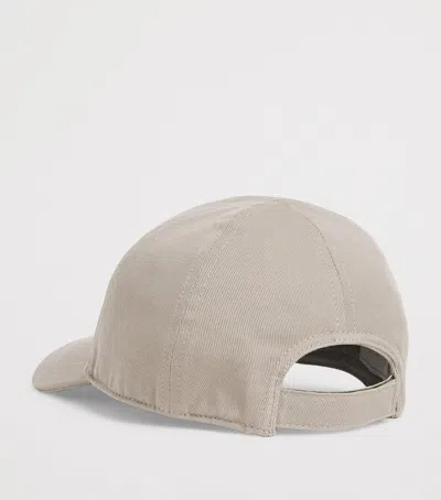 Eleventy Cotton Logo Baseball Cap In Brown