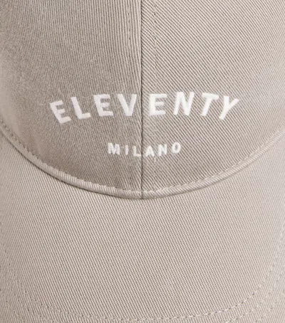 Eleventy Cotton Logo Baseball Cap In Brown