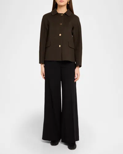 Max Mara Single-breasted Wool Jacket In Green