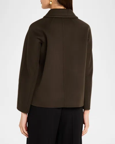 Max Mara Single-breasted Wool Jacket In Green