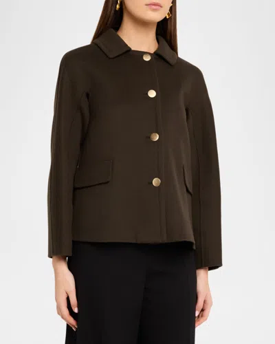 Max Mara Single-breasted Wool Jacket In Green