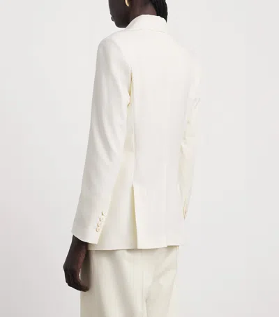 Eleventy Wool-blend Double-breasted Blazer In White