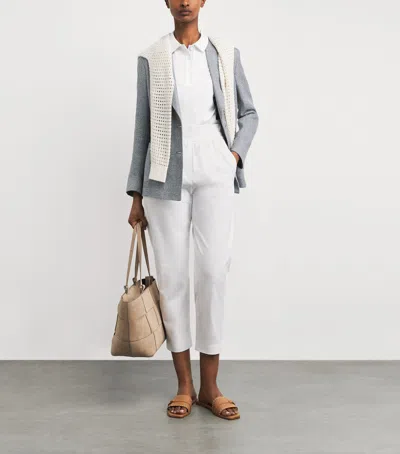 Eleventy Elasticated Straight Trousers In White