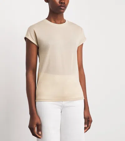 Eleventy Metallic-thread T-shirt In Pink