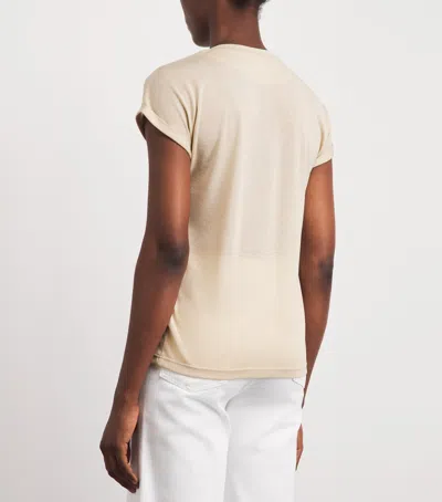 Eleventy Metallic-thread T-shirt In Pink