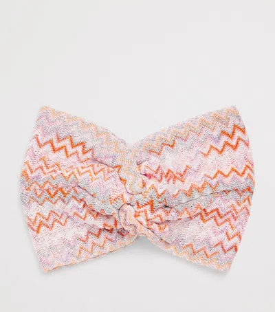 Missoni Knot-front Zigzag Headband In Multi