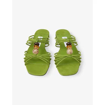 Jimmy Choo Lova Embellished Suede Sandals In Animal Print