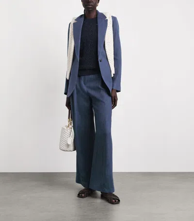Eleventy Linen-wool-silk-blend Blazer In Multi