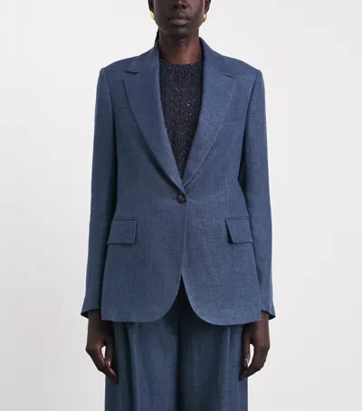 Eleventy Linen-wool-silk-blend Blazer In Multi