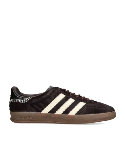 Adidas Originals Adidas By Wales Bonner Gazelle Pony Sneakers In Burgundy
