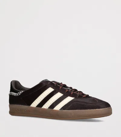 Adidas Originals Adidas By Wales Bonner Gazelle Pony Sneakers In Burgundy