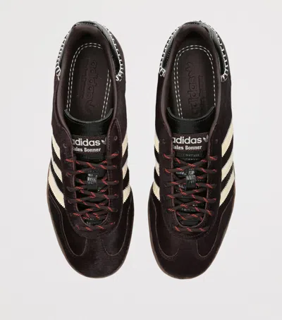 Adidas Originals Adidas By Wales Bonner Gazelle Pony Sneakers In Burgundy